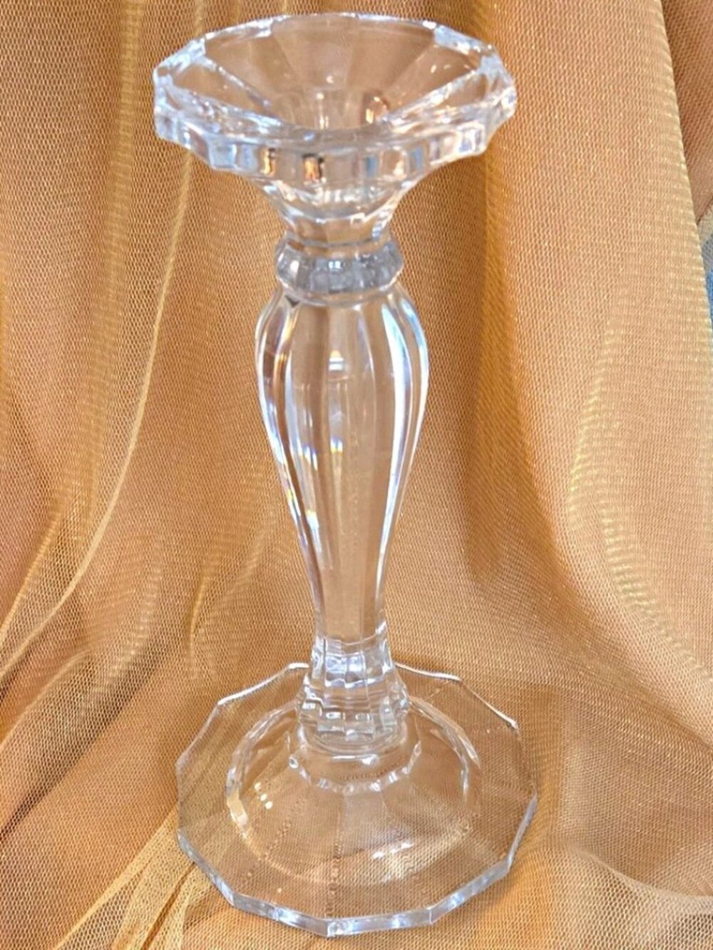 Crystal Candlestick Holder Taper/Dinner Candle, Vintage Style